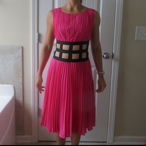 BCBG Maxazria pink Giselle cage waist dress